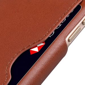 Melkco Premium Leather Card Slot Snap Cover (Ver.1) for Apple iPhone 7 (4.7") (Orange Brown)