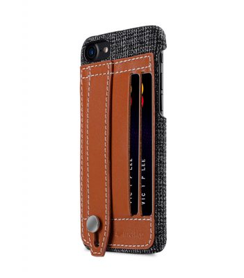 Melkco Holmes Series Fine Grid Genuine Leather Dual Card slot with stand Case for Apple iPhone 7 / 8 (4.7") - (Brown)