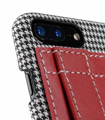 Melkco Holmes Series Tobacco Genuine Leather Dual Card slot with stand Case for Apple iPhone 7 / 8 Plus (5.5") - (Red)