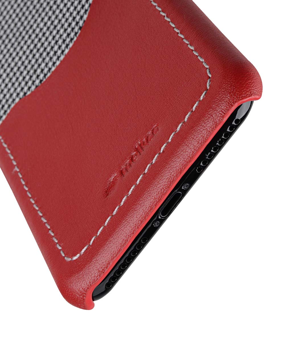 Melkco Holmes Series Tobacco Genuine Leather Snap Cover with Card slot Case for Apple iPhone 7 / 8 Plus (5.5") - (Red)