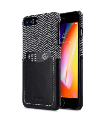 Melkco Holmes Series Venis Genuine Leather Snap Cover with Card slot Case for Apple iPhone 7 / 8 Plus (5.5") - (Black)