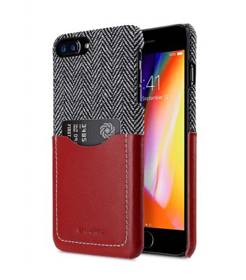Melkco Holmes Series Venis Genuine Leather Snap Cover with Card slot Case for Apple iPhone 7 / 8 Plus (5.5") - (Red)