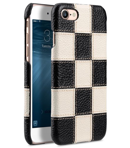 Melkco Patchwork Series Premium Leather Snap Cover for Apple iPhone 7 / 8 (4.7") - Black LC / White LC