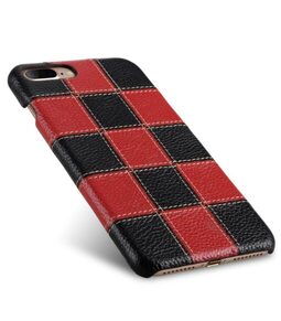 Melkco Patchwork Series Premium Leather Snap Cover for Apple iPhone 7 / 8 Plus (5.5") - Black LC / Red LC
