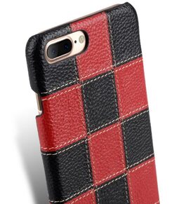 Melkco Patchwork Series Premium Leather Snap Cover for Apple iPhone 7 / 8 Plus (5.5") - Black LC / Red LC