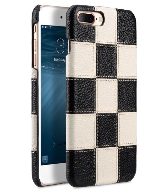 Melkco Patchwork Series Premium Leather Snap Cover for Apple iPhone 7 / 8 Plus (5.5") - Black LC / White LC