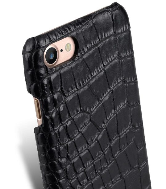 Melkco Mini PU Leather Snap Cover for Apple iPhone 7 / 8 (4.7") - (Black Crocodile Pattern PU)