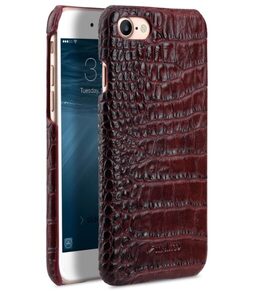 Melkco Mini PU Leather Snap Cover for Apple iPhone 7 / 8 (4.7") - (Dark Red Crocodile Pattern PU)