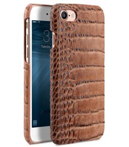 Melkco Mini PU Leather Snap Cover for Apple iPhone 7 / 8 (4.7") - (Light Brown Crocodile Pattern PU)