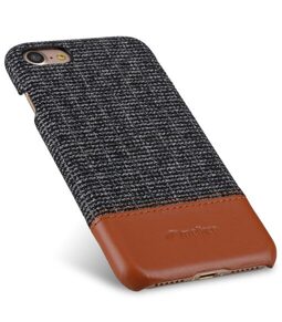 Melkco Holmes Series Fine Grid Cloth Snap Cover Case for Apple iPhone 7 / 8 (4.7") - (Dark Grey / Brown)