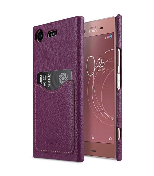 Melkco Premium Leather Card Slot Cover Case for Sony Xperia XZ1 Compact - (Purple LC) Ver.2