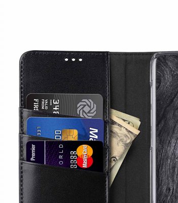 Melkco Premium Leather Case for Samsung Galaxy S9 Plus - Wallet Book Clear Type Stand (Black)