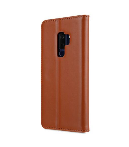 Melkco Premium Leather Case for Samsung Galaxy S9 Plus - Wallet Book Clear Type Stand (Brown CH)