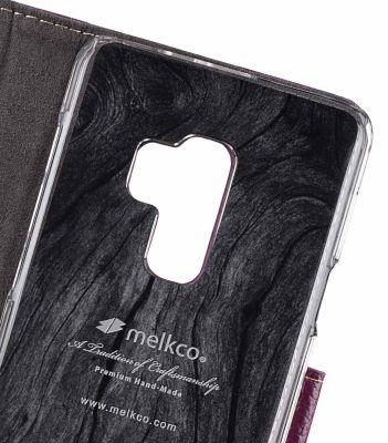 Melkco Premium Leather Case for Samsung Galaxy S9 Plus - Wallet Book Clear Type Stand (Purple LC)