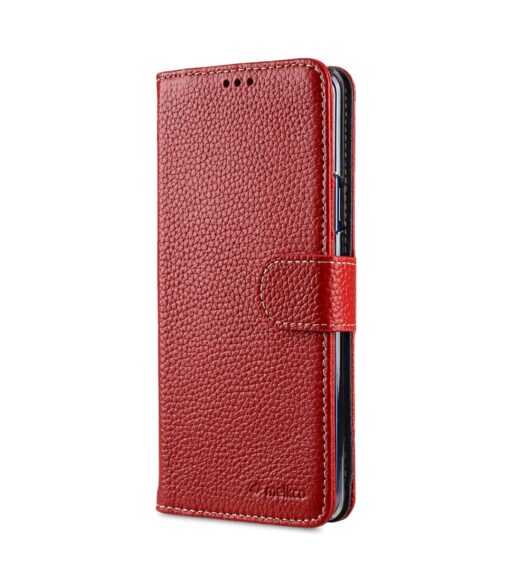 Melkco Premium Leather Case for Samsung Galaxy S9 Plus - Wallet Book Clear Type Stand (Red LC)