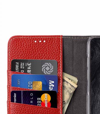 Melkco Premium Leather Case for Samsung Galaxy S9 Plus - Wallet Book Clear Type Stand (Red LC)