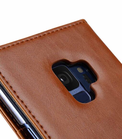 Melkco PU Leather Wallet Book Clear Type Case for Samsung Galaxy S9 - (Brown)