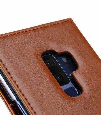 Melkco PU Leather Wallet Book Clear Type Case for Samsung Galaxy S9 Plus - (Brown)