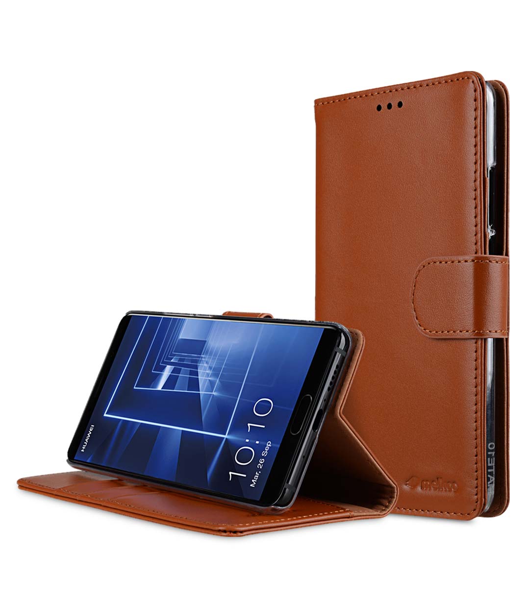Melkco Premium Leather Case for Huawei Mate 10 - Wallet Book Clear Type Stand (Brown CH)