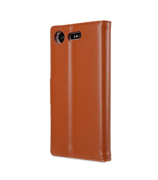Melkco Premium Leather Case for Sony Xperia XZ1 Compact - Wallet Book Clear Type Stand (Brown CH)