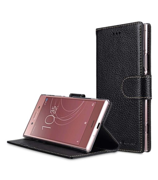 Premium Leather Case for Sony Xperia XZ1 Compact - Wallet Book Clear Type Stand