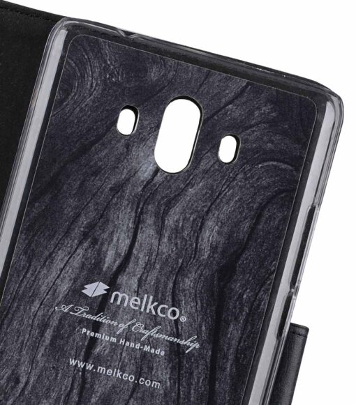 Melkco Premium Leather Case for Huawei Mate 10 - Wallet Book Clear Type Stand (Black)