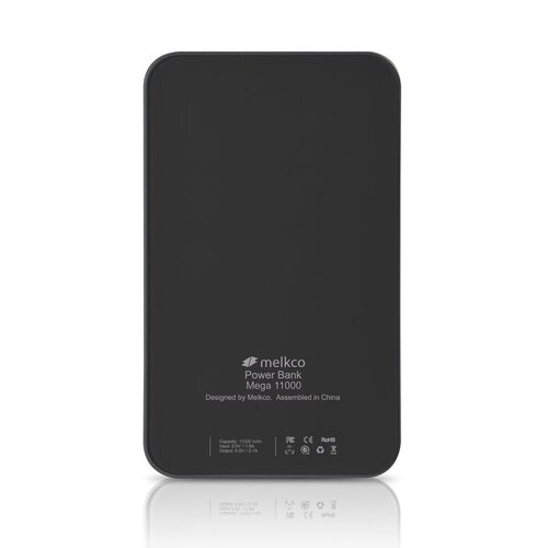 Melkco Power Bank Mega 11,000 mAh Dual USB OutPut with capacity indicator(Black)