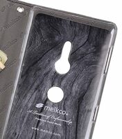 Melkco PU Leather Case for Sony Xperia XZ2 - Wallet Book Clear Type (Black PU)