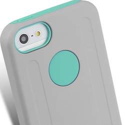 Melkco Double Layer Case for Apple iPhone 5 /5s/SE- Kubalt Type (Grey / Lake Green)