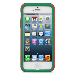 Melkco Double Layer Case for Apple iPhone 5 /5s/SE- Kubalt Type (Red / Dark Green)