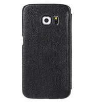 Melkco Premium Leather Cases for Samsung Galaxy S6 Edge - Face Cover Book Type (Black LC)