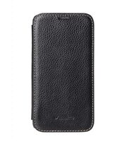Melkco Premium Leather Cases for Samsung Galaxy S6 Edge - Face Cover Book Type (Black LC)