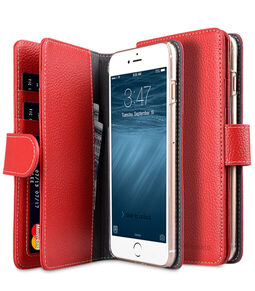 Melkco Premium Leather Case for Apple iPhone 7 / 8 Plus(5.5") - Wallet Plus Book Type (Red LC)