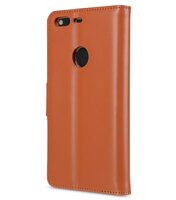 Melkco Premium Leather Case for Google Pixel - Wallet Book Type with Stand Function (Brown)