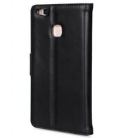 Melkco Premium Genuine Leather Case For Huawei P9 Lite - Wallet Book Type With Stand Function (Traditional Vintage Black)