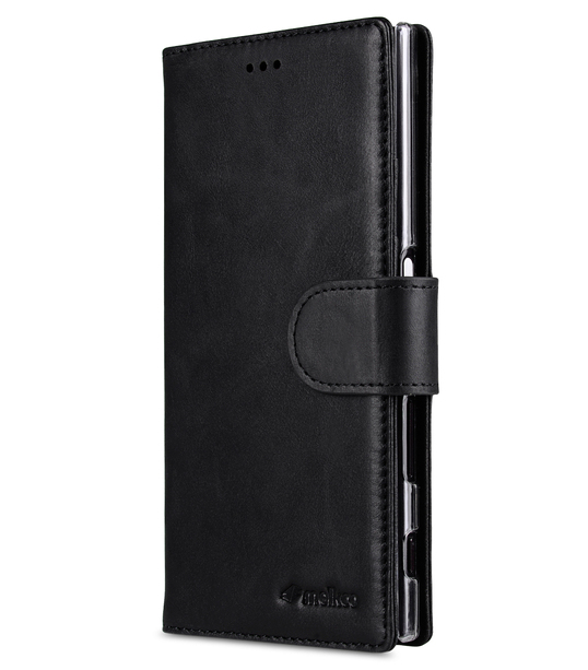 Melkco Premium Leather Case for Sony Xperia X Compact - Wallet Book Type with Stand Function (Vintage Black)