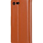 Melkco Premium Leather Case for Sony Xperia X Compact - Wallet Book Type with Stand Function (Brown)