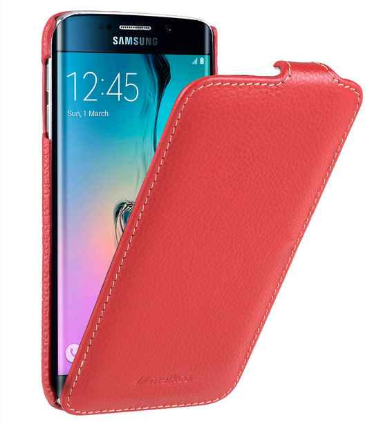 Melkco Premium Leather Cases for Samsung Galaxy S6 Edge - Jacka Type (Red LC)