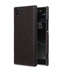 Melkco Back Snap Series Lai Chee Pattern Premium Leather Snap Cover Case for Sony Xperia XA1 Ultra - ( Brown LC )