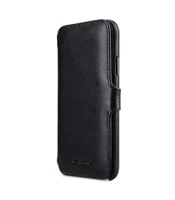 Melkco Elite Series Premium Leather Coaming Booka Pocket Case for Apple iPhone X - (Black)