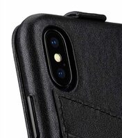 Melkco Elite Series Premium Leather Coaming Jacka Pocket Case for Apple iPhone X - (Black)