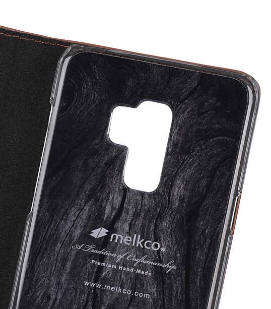 Melkco Fashion Cocktail Series Premium Leather Slim Flip Type Case for Samsung Galaxy S9 Plus - (Orange Brown)
