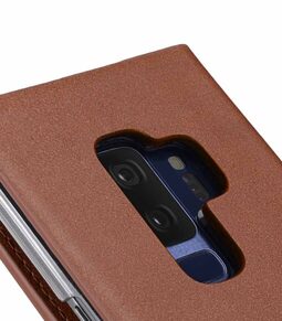 Melkco Fashion Cocktail Series Premium Leather Slim Flip Type Case for Samsung Galaxy S9 Plus - (Orange Brown)