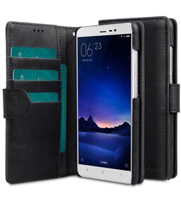 Melkco Mini PU Leather Case For Xiaomi Redmi Note 3 - Wallet Book Type (Classic Vintage Black PU)