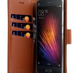 Melkco Premium Genuine Leather Case For Xiaomi Mi 5 - Wallet Book Type With Stand Function (Traditional Vintage Brown)