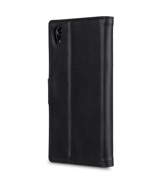 Melkco Premium Leather Case for Sony Xperia XA1 Ultra - Wallet Book Clear Type Stand ( Vintage Black )