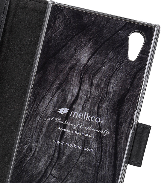 Melkco Premium Leather Case for Sony Xperia XA1 Ultra - Wallet Book Clear Type Stand ( Vintage Black )