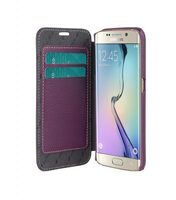 Melkco Premium Leather Cases for Samsung Galaxy S6 Edge - Face Cover Book Type (Purple LC)