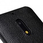 Premium Leather Card Slot Snap Cover for Nokia 6 - (Black LC) Ver.2