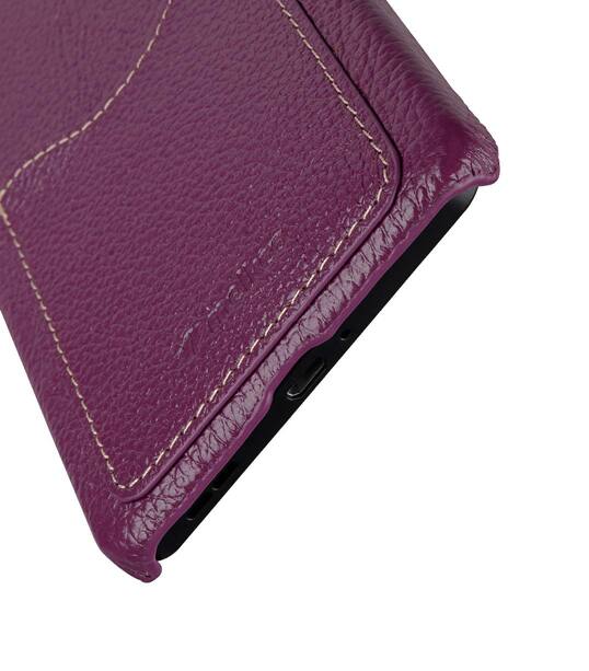 Premium Leather Card Slot Snap Cover for Nokia 6 - (Purple LC) Ver.2
